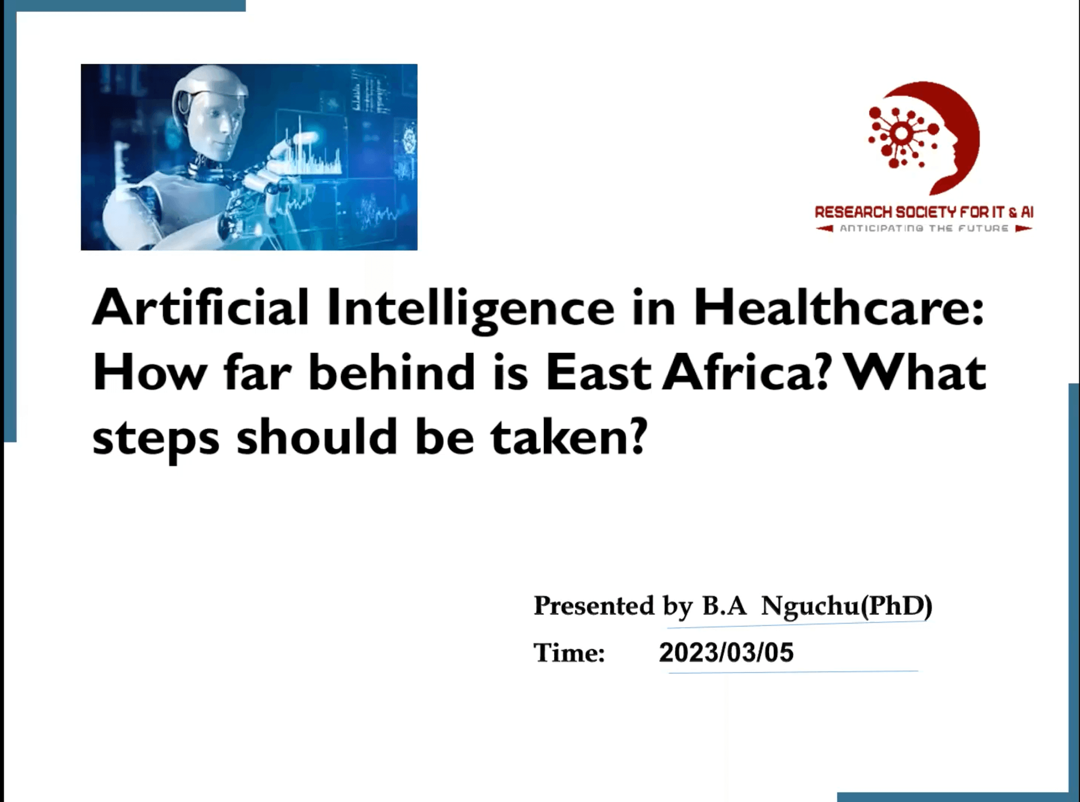 Webinar: AI in Healthcare, How Far Behind is East Africa
