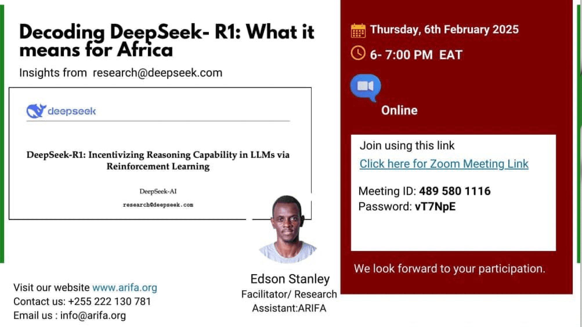 Webinar: Decoding DeepSeek – R1: What it Means for Africa